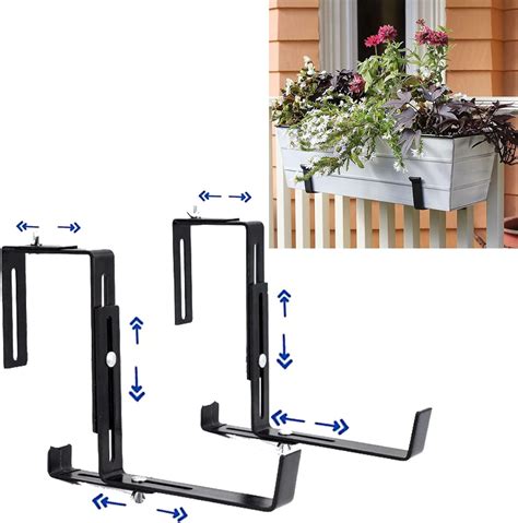 metal flower box railing bracket|adjustable flower box brackets.